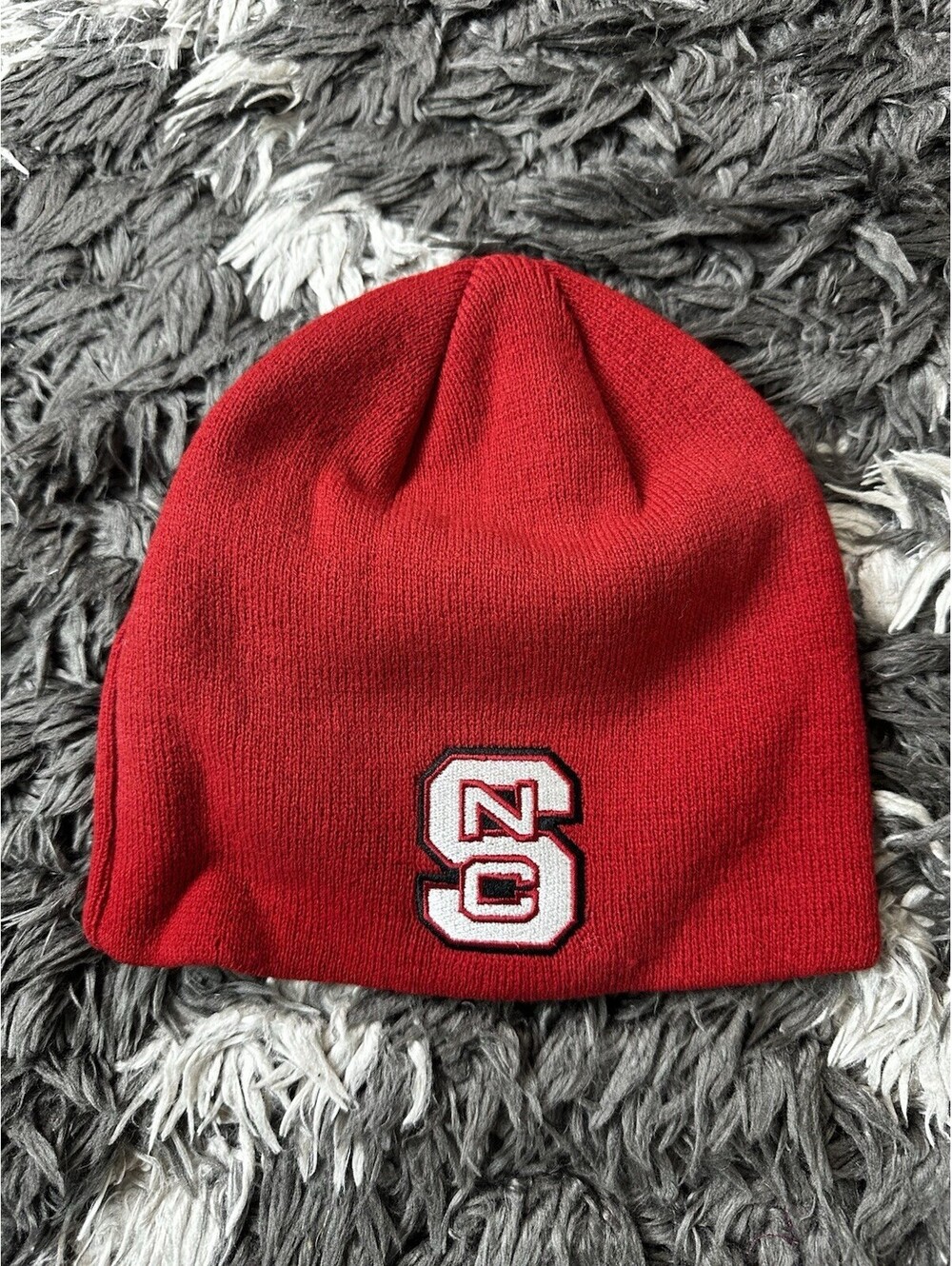 NC State Wolfpack Adidas Beanie Hat Red Knit Cuffless Cap NCAA College Football